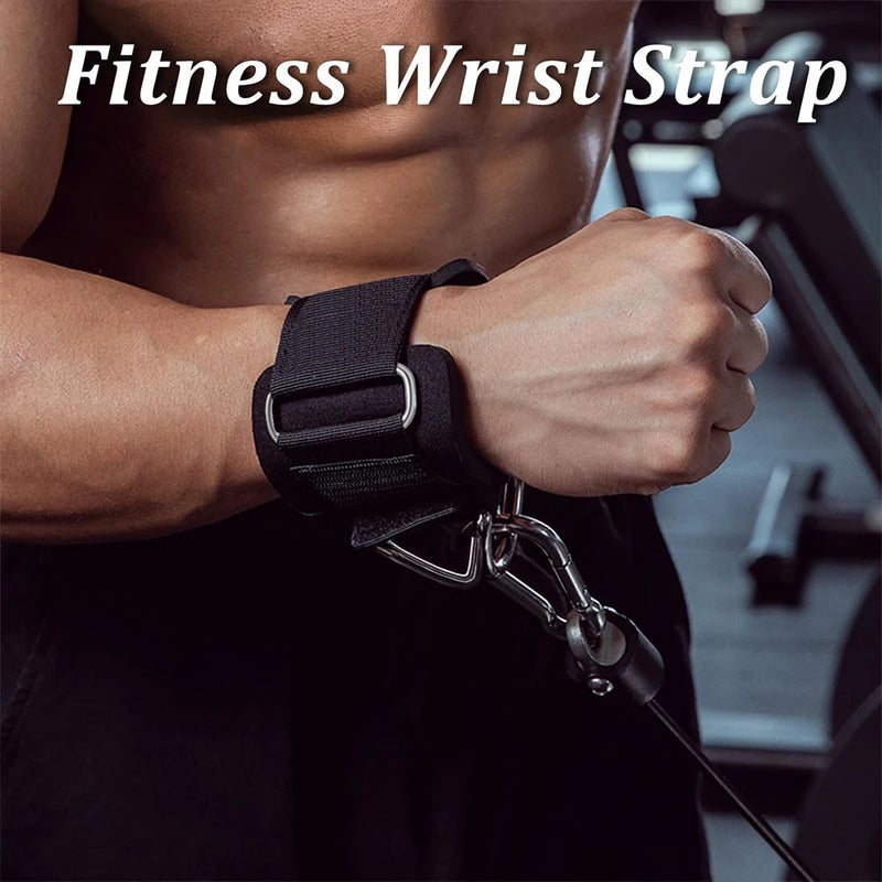 Bluejw Adjustable Neoprene Padded Wrist Straps for Cable Machines - Gym Strength Training, Fitness Hand Support Accessories - Image 4